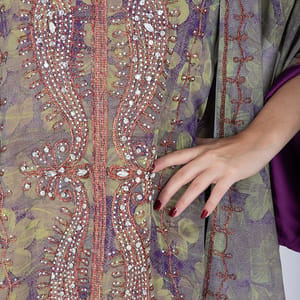 Printed Jalabiya Crystal Patterns with Shawl IKKXA - Women's Jalabiyas 61