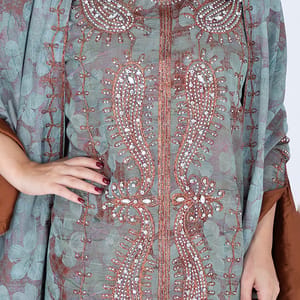 Printed Jalabiya Crystal Patterns with Shawl IKKXA - Women's Jalabiyas 41