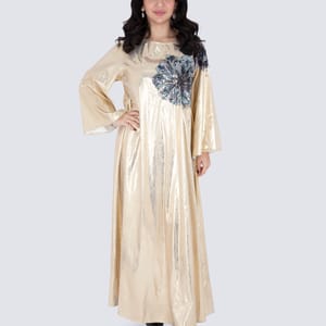 Shimmer Fabric Shoulder Flower Jalabiya