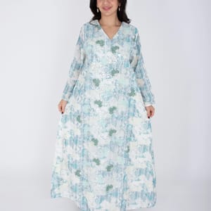 Geometric Design Crystal Embroidery Jalabiya