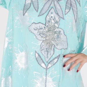 Classic Design Silver Patterns Jalabiya IKKXA - Women's Jalabiyas 61