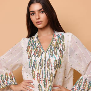 Printed Colorful Embroidery Jalabiya IKKXA - Women's Jalabiyas 43