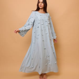 Solid 3D Flowers Elegant Jalabiya