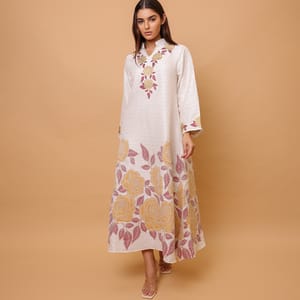 Beautiful Design Printed Jalabiya Big Flowers Details