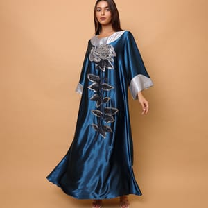 Elegant Shimmer Fabric Big Flower Design Modern Sleeves