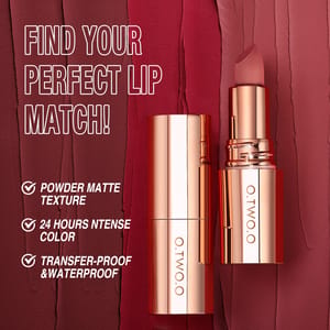 Long-Lasting Waterproof Matte Lipstick with Velvet Finish O.TWO.O - Women's Lips 2