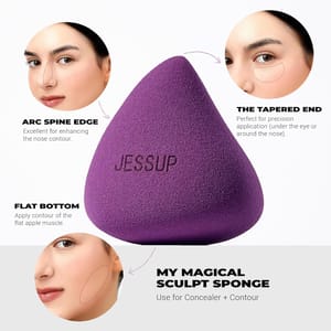 Jessup Makeup Sponge Trio for Foundation, Concealer, Contour, Blusher