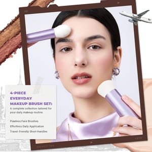 Jessup 4-Piece Kabuki Brush Set for Foundation Contour and Blush