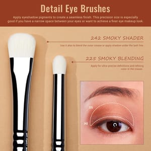 Jessup 7-Piece Eyeshadow Brush Set for Professional Smoky Eye Looks