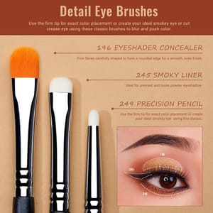 Jessup 7-Piece Eyeshadow Brush Set for Professional Smoky Eye Looks