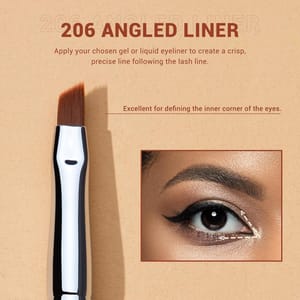 Jessup Three-Piece Angled Eyeliner Brush Set for Precision Winged Makeup