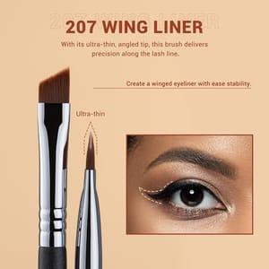 Jessup Three-Piece Angled Eyeliner Brush Set for Precision Winged Makeup