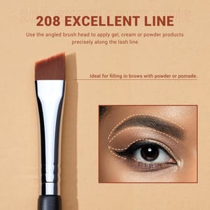 Jessup Three-Piece Angled Eyeliner Brush Set for Precision Winged Makeup