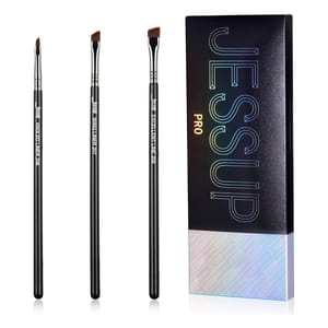 Jessup Three-Piece Angled Eyeliner Brush Set for Precision Winged Makeup