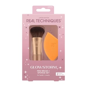 Real Techniques Glowstorm Mini Brush and Sponge 2-Piece Gift Set