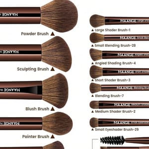Maange 13-Piece Professional Makeup Brush Set Soft Brown Design