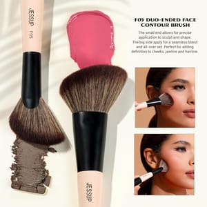 Jessup Double-Ended Face Makeup Brush Set for Contour, Blush, Highlight Jessup Double-Ended Face Makeup Brush Set for Contour, Blush, Highlight