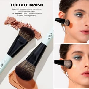 Jessup 2-Piece Double-Ended Makeup Brush Set Bright Cyan Multi-Use Jessup 2-Piece Double-Ended Makeup Brush Set Bright Cyan Multi-Use