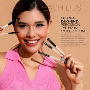 Jessup 10-in-5 Double-Ended Eye Brush Set Peach Dust Vegan