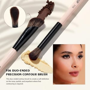 Jessup 10-in-5 Double-Ended Eye Brush Set Peach Dust Vegan
