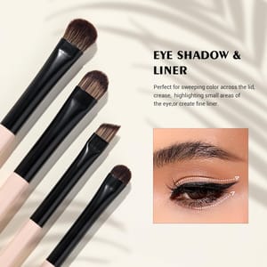 Jessup 10-in-5 Double-Ended Eye Brush Set Peach Dust Vegan