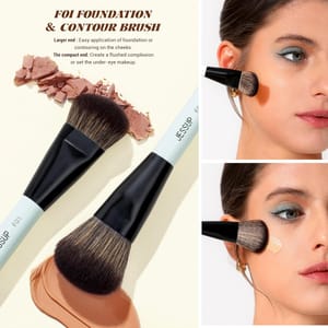 Jessup Double-Sided 3-Piece Face Brush Set with 2 Sponges