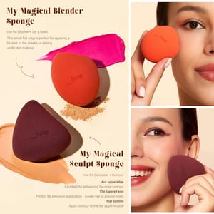Jessup Double-Sided 3-Piece Face Brush Set with 2 Sponges