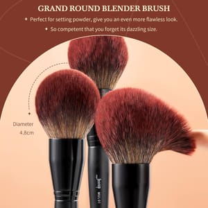 Jessup 21-Piece Complete Black Makeup Brush Set Professional Synthetic