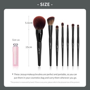 Jessup 21-Piece Complete Black Makeup Brush Set Professional Synthetic