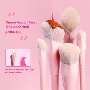 Jessup 2-Piece Pink Foundation and Concealer Brush Set Synthetic