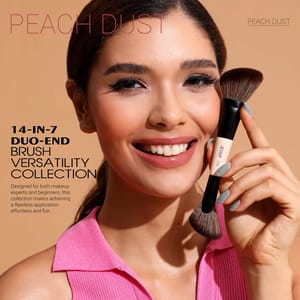 Jessup 14-in-7 Double-Ended Makeup Brush Set Peach Dust Vegan Jessup 14-in-7 Double-Ended Makeup Brush Set Peach Dust Vegan