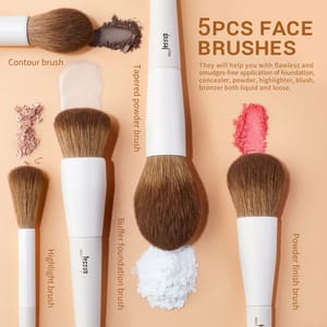 Jessup 14-Piece Vegan Makeup Brush Set Light Grey Professional Jessup - Women's Makeup Accessories 2