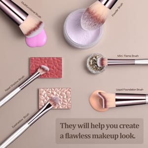 Young Glam 18-Piece Makeup Brush Set for Face and Eyes Young Glam - Women's Makeup Accessories 4