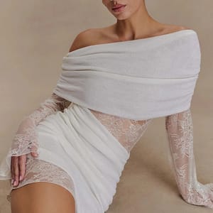 Elegant One Shoulder Lace Backless Ruched Mini Party Dress