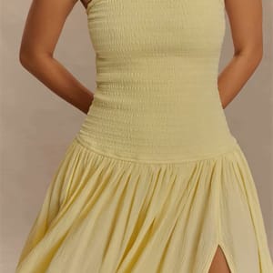 Elegant Off-Shoulder Strapless Backless Maxi Dress with High Split Mozision - Women's Maxi Dresses 4
