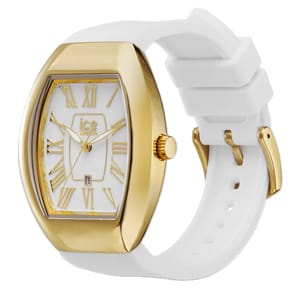 Elegant White Gold ICE Watch with Sporty Silicone Strap 024049