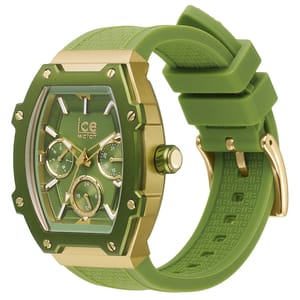 Elegant ICE Gold Forest Green Unisex Silicone Watch - 022859