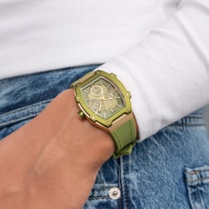 Elegant ICE Gold Forest Green Unisex Silicone Watch - 022859 Elegant ICE Gold Forest Green Unisex Silicone Watch - 022859