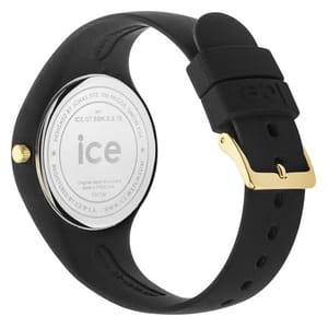 Stylish Black Ice-Watch with Gold Dial for Men & Women - 022485