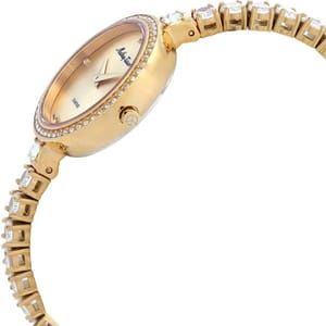 Mathey-Tissot Ladies Gold Dial Watch with Crystals D986SPDI