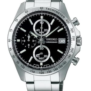 Seiko Spirit Chronograph Quartz Stainless Steel Black Dial SBTR005