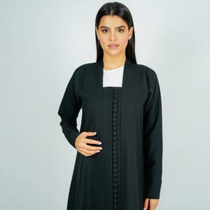 Stylish Abaya With Button Style Rosette Abaya - Women's Abayas 1