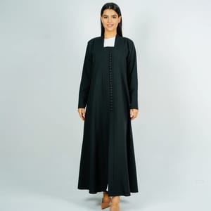 Stylish Abaya With Button Style Rosette Abaya - Women's Abayas 3