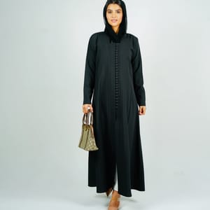 Stylish Abaya With Button Style Rosette Abaya - Women's Abayas 4