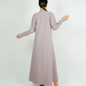 Stylish Abaya With Button Style - Grey Rosette Abaya - Women's Abayas 2