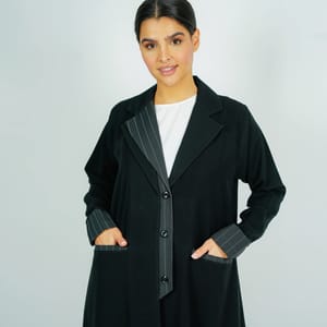 Stylish Blazer Abaya With Button Style Rosette Abaya - Women's Abayas 2