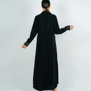 Stylish Blazer Abaya With Button Style Rosette Abaya - Women's Abayas 3