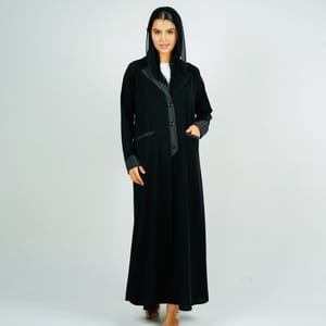 Stylish Blazer Abaya With Button Style Rosette Abaya - Women's Abayas 4
