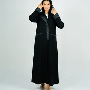 Stylish Blazer Abaya With Button Style Rosette Abaya - Women's Abayas 5