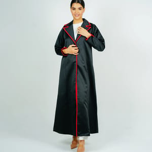 Stylish Blazer Abaya With Orange Style Line Rosette Abaya - Women's Abayas 3